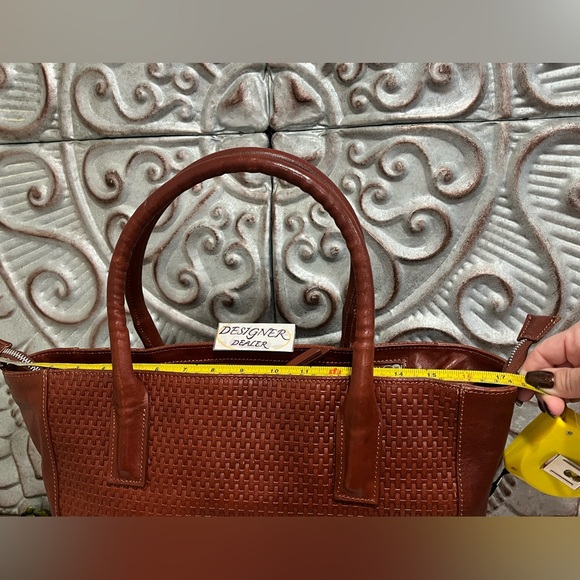 FLOTO Brown Woven Leather Tote VGC RARE! Hand Made in Italy 🇮🇹 - Picture 5 of 13